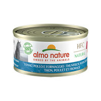Almo Nature HFC 70 Kattenvoer - Blik - Tonijn, Kip en Kaas
