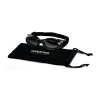 Dogoptics Ibiza - Lunettes de Soleil pour Chien - Monture Noire & Verres Miroirs