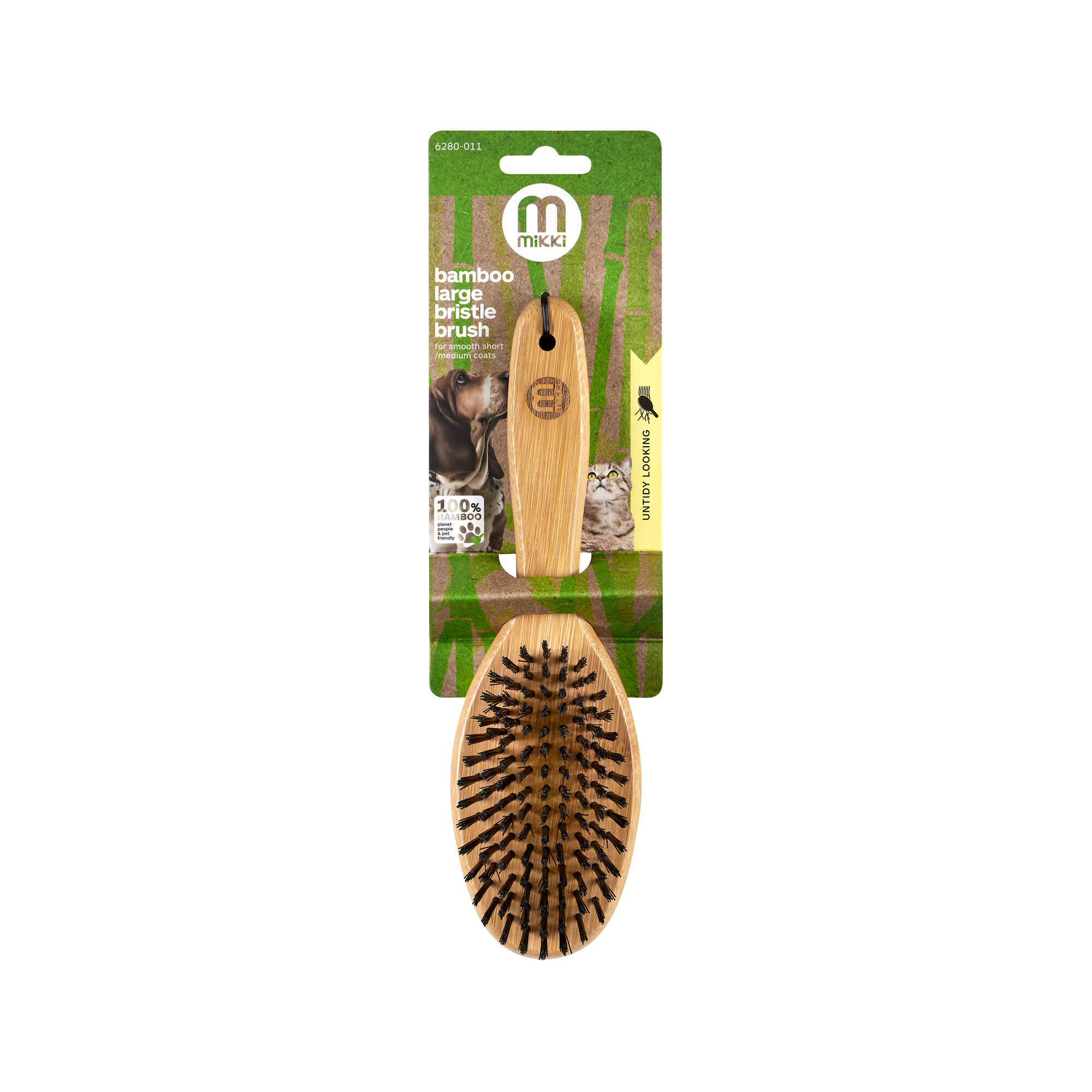 Mikki Bamboo Bristle Brush Vetsend.co.uk