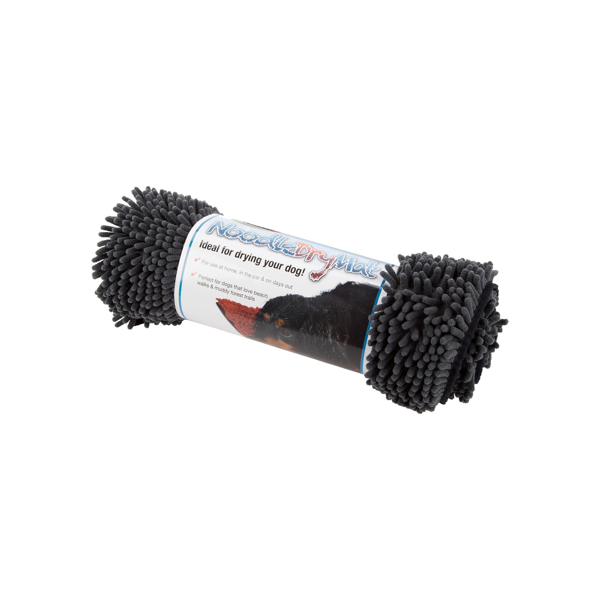 Scruffs Noodle Dry Mat – Hundetrockenmatte 90x60 Cm, Grau, Wendbar & Rutschfest