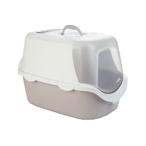 Beeztees Cathy Easy Clean - Kattenbak - Wit/Lichtroze - 56x40x40 cm