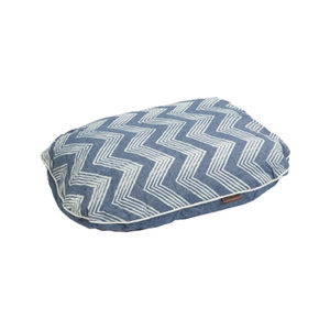 Afbeelding Hondenkussen ovaal ZigZag blauw 71 cm door Medpets.nl