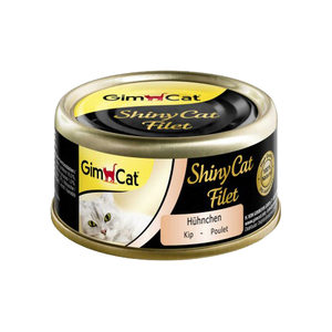 Afbeelding GimCat ShinyCat Filet - Kip - 24 x 70 gram door Medpets.nl