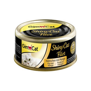 Afbeelding GimCat ShinyCat Filet - Kip met Mango - 24 x 70 gram door Medpets.nl