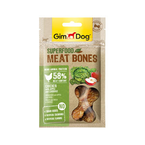 Afbeelding GimDog Superfood Meat Bones - Kip, Appel & Kool - 70 g door Medpets.nl