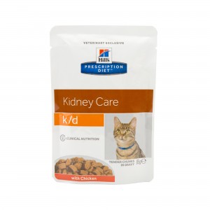 Afbeelding Hill's k/d - Feline maaltijdzakjes kip 12x 85 gr door Medpets.nl