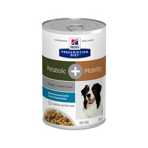 Afbeelding Hill's Metabolic + Mobility Stoofpotje - Prescription Diet Canine 12x354 g door Medpets.nl