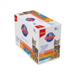 Afbeelding Hill's Adult Light Pouch Favourite Selection kattenvoer 12 zakjes door Medpets.nl