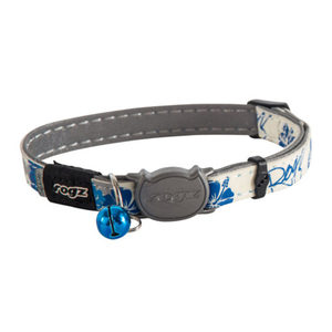 Afbeelding Rogz Beltz GlowCat Blue Floral door Medpets.nl