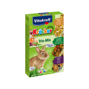 Afbeelding Vitakraft Konijn Kracker 3in1 - Konijnensnack - Musli&Groenten&Popcorn door Medpets.nl