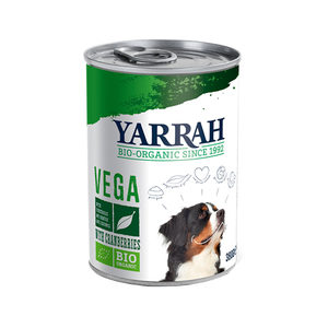 Afbeelding Yarrah - Natvoer Blik Vega Chunks met Cranberries Bio - 12 x 380 g door Medpets.nl